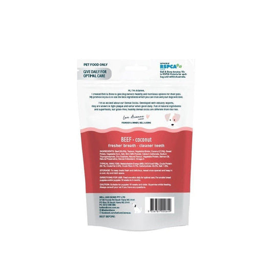 Bell & Bone - Small Puppy Dental Chews - Beef ( 4 Pack 28 sticks )